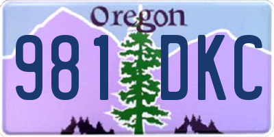 OR license plate 981DKC