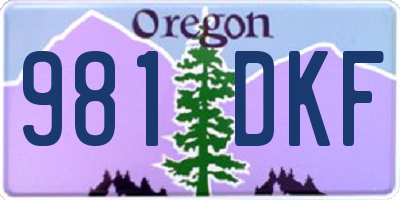 OR license plate 981DKF