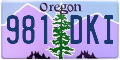 OR license plate 981DKI