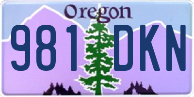 OR license plate 981DKN