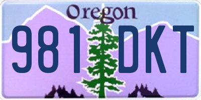 OR license plate 981DKT