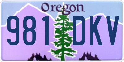 OR license plate 981DKV