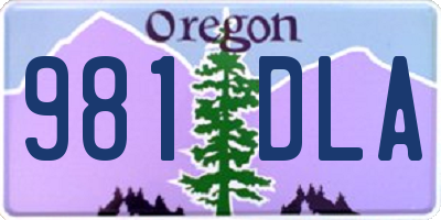 OR license plate 981DLA