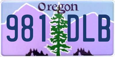OR license plate 981DLB