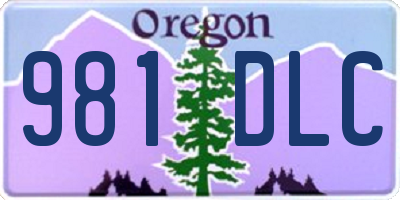 OR license plate 981DLC