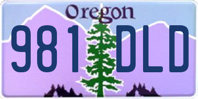 OR license plate 981DLD