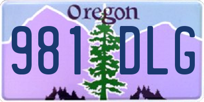 OR license plate 981DLG