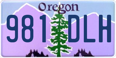 OR license plate 981DLH