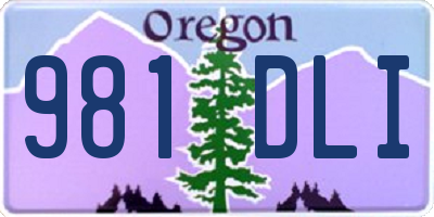OR license plate 981DLI
