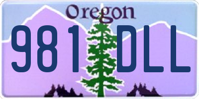 OR license plate 981DLL
