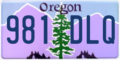 OR license plate 981DLQ