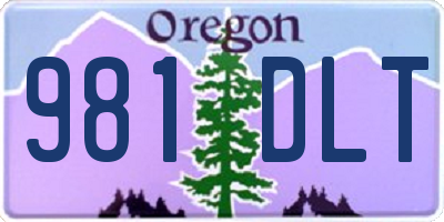 OR license plate 981DLT