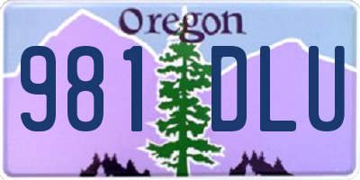 OR license plate 981DLU
