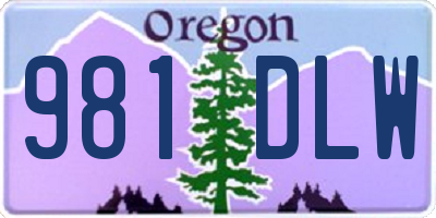 OR license plate 981DLW