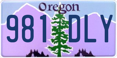 OR license plate 981DLY