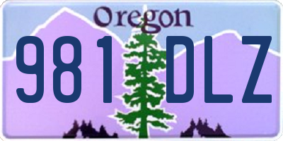 OR license plate 981DLZ