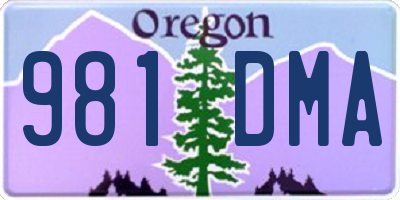 OR license plate 981DMA