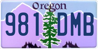 OR license plate 981DMB