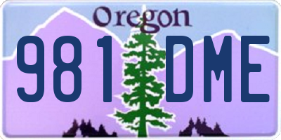 OR license plate 981DME