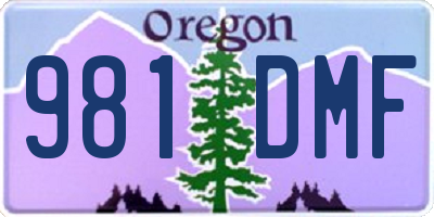 OR license plate 981DMF