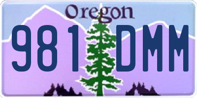 OR license plate 981DMM