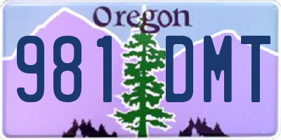 OR license plate 981DMT
