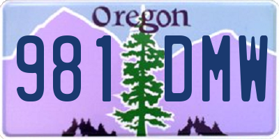 OR license plate 981DMW