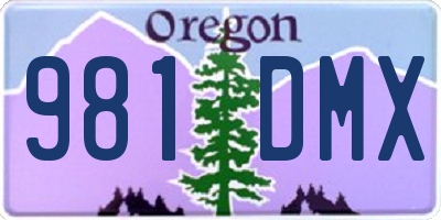 OR license plate 981DMX