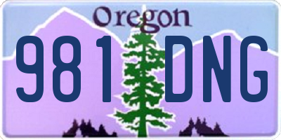 OR license plate 981DNG