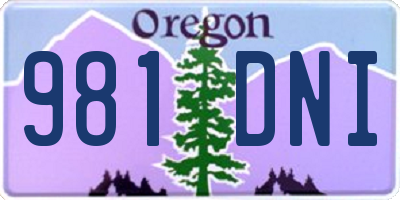 OR license plate 981DNI