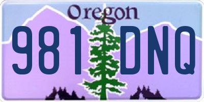OR license plate 981DNQ