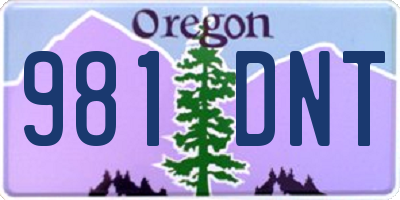 OR license plate 981DNT