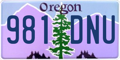 OR license plate 981DNU