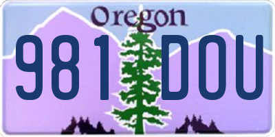 OR license plate 981DOU