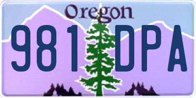 OR license plate 981DPA