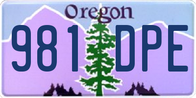 OR license plate 981DPE