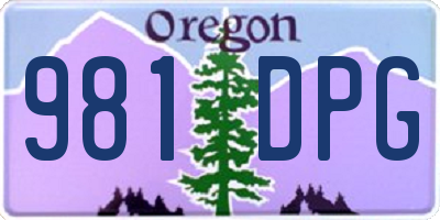 OR license plate 981DPG