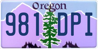 OR license plate 981DPI