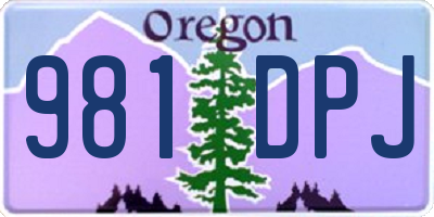 OR license plate 981DPJ