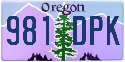 OR license plate 981DPK