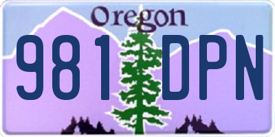 OR license plate 981DPN