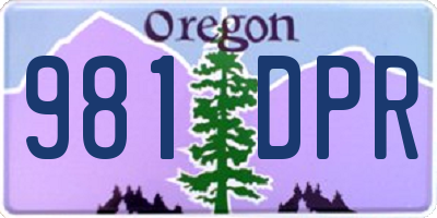 OR license plate 981DPR