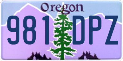 OR license plate 981DPZ