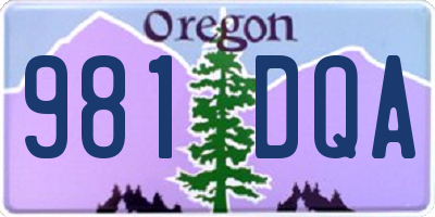 OR license plate 981DQA