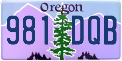 OR license plate 981DQB