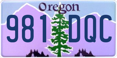 OR license plate 981DQC