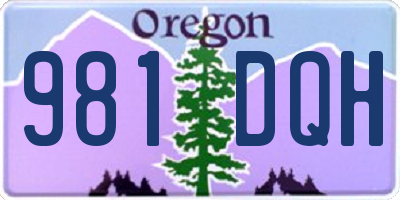 OR license plate 981DQH