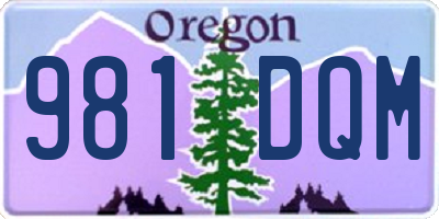 OR license plate 981DQM