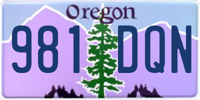 OR license plate 981DQN
