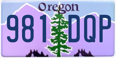 OR license plate 981DQP